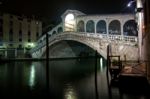 Venice Italy Rialto Bridge View Stock Photo