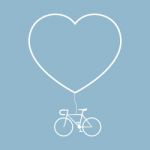 Bicycle With Heart Shape Stock Photo