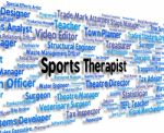 Sports Therapist Represents Physical Exercise And Clinicians Stock Photo