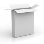 Blank Opened White Box Stock Photo