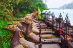 Traditional Khmer Boats With Carved Bows Stock Photo