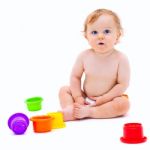 Cute Infant Boy With Toys Stock Photo