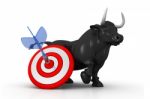 Business Bull And Target Stock Photo