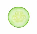 Cucumber Slice Isolated On White Background Stock Photo