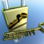 Padlock With Security Key Stock Photo