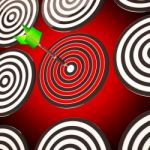 Bulls Eye Target Shows Focused Competitive Strategy Stock Photo