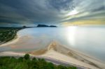 Landscape Sunrise View Of Ao Manao Beach In Thailand Stock Photo