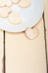 Heart Shaped Shortbread Valentine Cookies Stock Photo