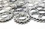 Titanium Bicycle Cassette Stock Photo