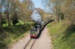 Steam Train On The Bluebell Railway Line In Sussex Stock Photo