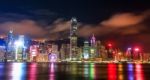 Hong Kong Victoria Harbor Night View Stock Photo