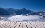 First Mountain Grindelwald Switzerland Stock Photo