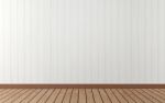 White Wooden Wall And Hardwood Floor Stock Photo