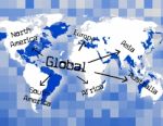 Global World Means Globally Commerce And Worldly Stock Photo