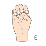 Sign Language And The Alphabet,the Letter E Stock Photo