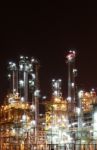 Petro And Chemical Plant - Night Scene Stock Photo