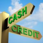 Cash Or Credit Directions Stock Photo