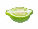 Kaffir Lime Isolated On White Background With Clipping Path Stock Photo