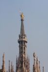 Detail Of The Skyline Of The Duomo In Milan Stock Photo