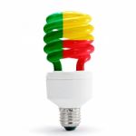 Flag Of Benin On Bulb Stock Photo