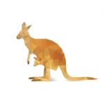 Abstract Kangaroo Isolated On A White Backgrounds Stock Photo