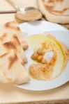 Hummus With Pita Bread Stock Photo