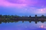 Angkor Wat Temple Complex View At The Main Entrance, Located Nea Stock Photo