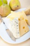 Fresh Pears And Cheese Stock Photo