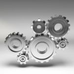 Steel Gear Wheels Stock Photo