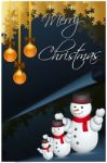 Snow Man On Christmas Background Stock Photo