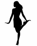 Silhouette Of Dancing Girl Stock Photo