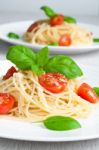 Spaghetti With Tomato Stock Photo