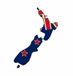 New Zealand Map On  Flag Drawing ,grunge And Retro Flag Series Stock Photo