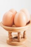 Closed Up Fresh Chicken Eggs Stock Photo