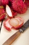 Fresh Rambutan Fruits Stock Photo