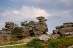 Scenic View Of Brimham Rocks In Yorkshire Dales National Park Stock Photo