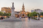 The Torre Del Reloj, Or Clock Tower In Cartagena, Colombia Stock Photo