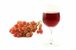 Red Wine With Grape Stock Photo