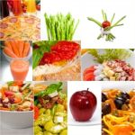 Healthy Vegetarian Vegan Food Collage Stock Photo