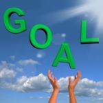 Goals Letters In Green Falling Stock Photo