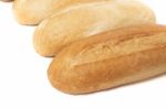 Traditional Baguette On White Background Stock Photo