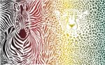 Zebra And Cheetah Color Pattern Stock Photo