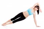 Woman Doing Fitness Exercises Stock Photo