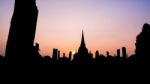 Silhouette Wat Phra Si Sanphet, Thailand Stock Photo