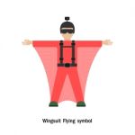 Wing Suit Flying Sign Stock Photo