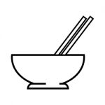 Bowl With Chopsticks Symbol Icon  Illustration On Wh Stock Photo