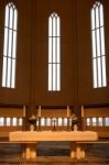 Interior View Of The Hallgrimskirkja Church In Reykjavik Stock Photo