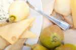 Fresh Pears And Cheese Stock Photo