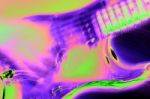 Psychedelic Guitar Stock Photo