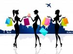 Shopping Shopper Shows Retail Sales And Adults Stock Photo